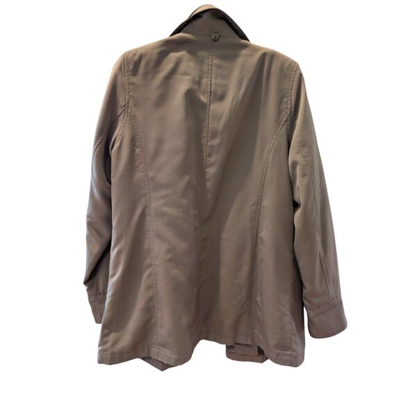 Fleet Street Green Windbreaker Jacket PM Petite Rain Coat Removable Liner Casual - Picture 3 of 8